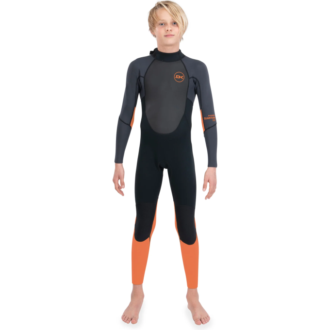 Гидрокостюм детский DAKINE KID'S QUANTUM BACK ZIP FULL SUIT 3/2mm F/L Black/Orange, размер 13 DK22K22QBZFL (0604565597991)