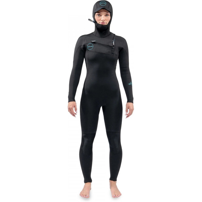 Гидрокостюм женский DAKINE WOMENS MISSION CHEST ZIP HOODED 6/5/4mm BLACK, 10 DK21W654HMZ (0604565452153)